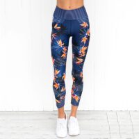 High Waist Yoga Pants Women's Fitness Leggings Stripe Printing Elastic Tights